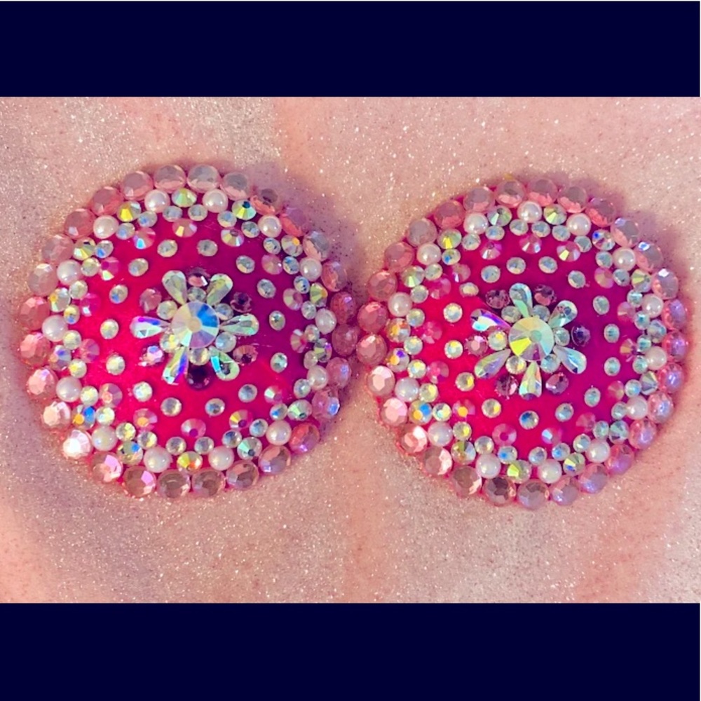 Hand Made Rhinestone Reusable Nipple Pasties